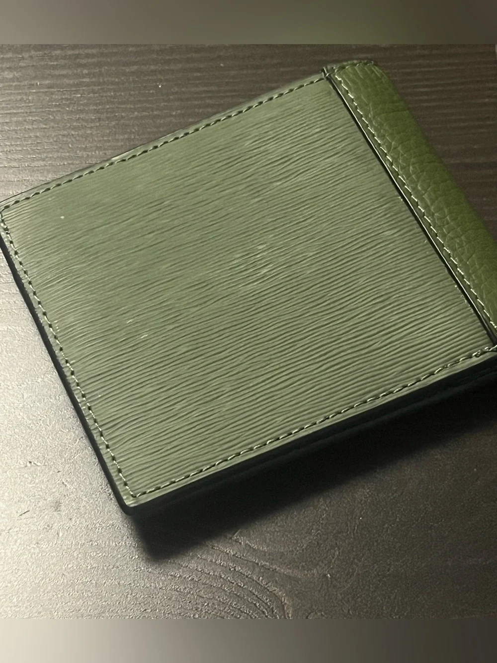Michael Kors Olive Green Textured Leather Bifold Wallet MK Logo